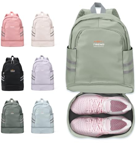 coofay Gym Backpack For Women, Gym Bag with Shoe Compartment