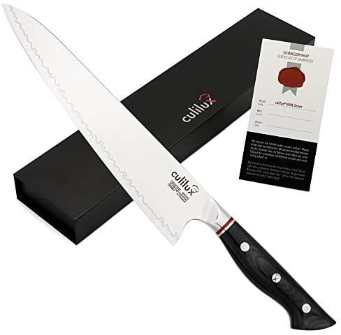 culilux® Kobe 2.0 Kochmesser 24 cm extrem scharfes Profi Küchenmesser aus schwedischem 14C28N Edelstahl 62HRC ergonomischer G10 Griff High Carbon Gyuto Chefmesser