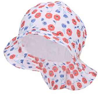 Sterntaler Unisex barn solhatt vallmoblommor barnhatt, ecru, normal, ecru