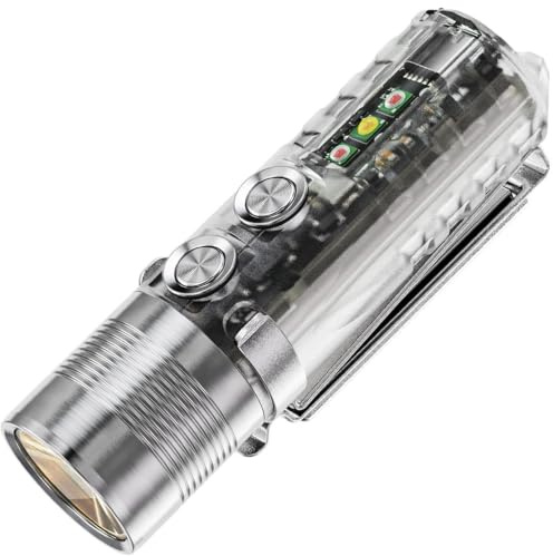 RovyVon A28R G2 Pocket Torch Rechargeable 1,000 Lumens Super Bright Small Torch with Red Signal Light and Magnetic Clip, Small EDC Flashlight Water Resistant for Everyday Carry, Hiking, Camping