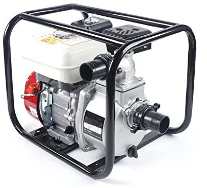 6.5HP Petrol Water Pump 210cc 4 Stroke Petrol Engine Dirty Water Pump 4.8Kw Heavy-Duty 2 Gasoline Water Garden Pump 36000L/h for Pumping Clean, Swimming Pools, Lawn Irrigation