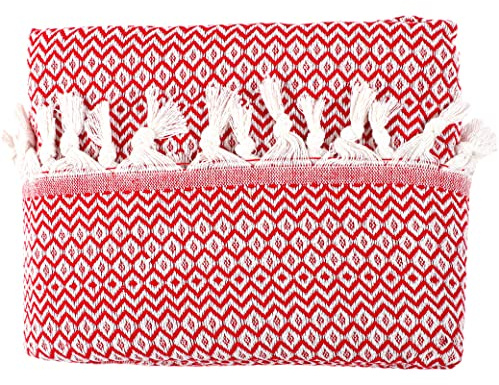 Tuiste Colcha Bouti para una Persona Rojo Vino 150 x 200, Cubre Cama Multiusos, Plaid Cubrecama, Fina con diseño de Rombos, para Primavera, Verano, otoño e Invierno, Jarapas, Manta Foulard, Cubresofa