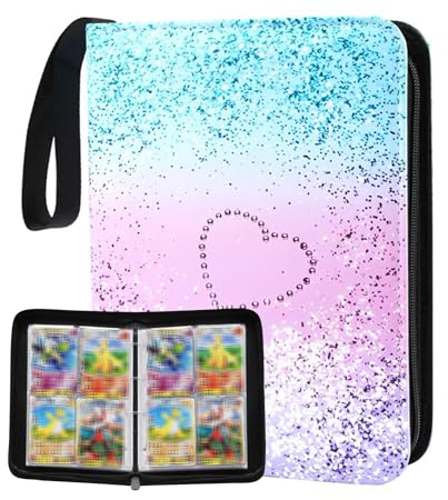 JurciCat Classeur Carte Album 50 pages 400 cartes Compatible Diverses cartes (Rose)