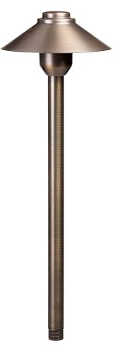 SPW Vista Professional Outdoor Lighting PR-2267-BSO-2.5-W-T3 Path Light with Solid Brass Housing & Olde Brass Finish (Includes 2950K 2.5W T-3 LED Lamp Bulb)