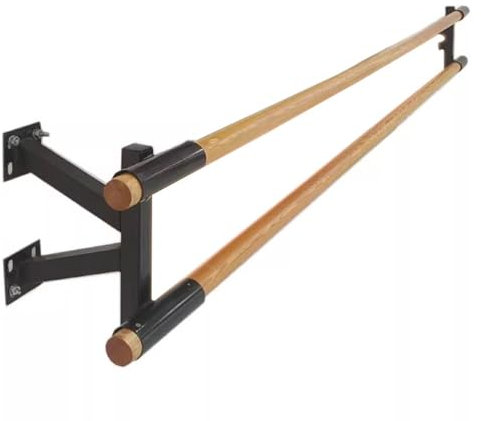 Ballettstange Wandmontierte Ballettstangen aus Metall für den Haushalt, ausgestattet mit Massivholzgriffen, verwendet für Beindruck, Fitness, Pilates, Tanz (Color : Bilayer, Size : 1M/3.3FT)