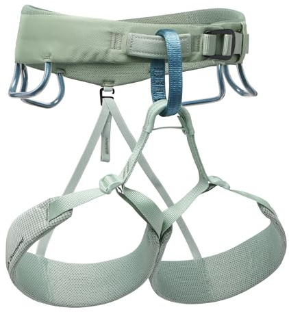 BLACK DIAMOND Women’s Momentum Rock Climbing Harness | Dual Core Construction | Adjustable Waist & Leg Loops | Lightweight Comfort | Desert Sage | Small