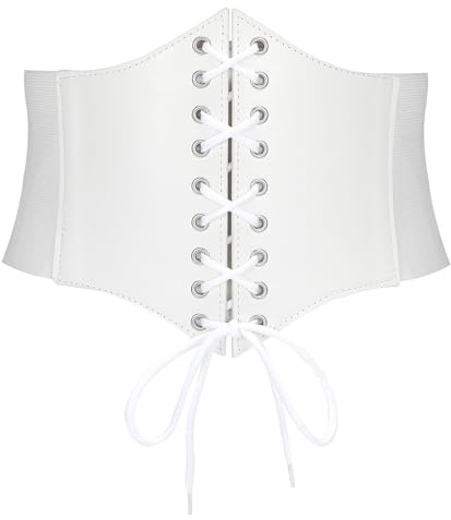 VONMELLI Damen Elastische Korsett Gürtel Tied Waspie Breite Schnürgürtel Taille Gürtel für Halloween
