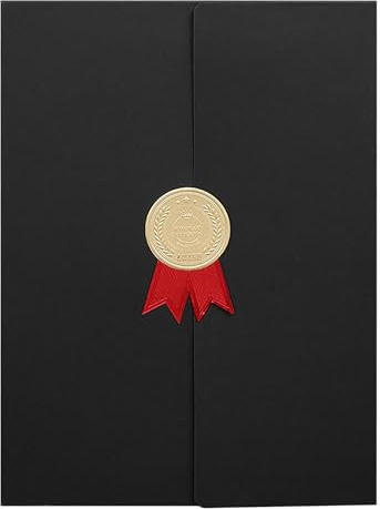 Ehrenurkunde Urkundenmappe A4 Zertifikat Mappe Urkundenhülle Halter Hardcover Zeugnismappe Zeugnisse Abdeckung Zertifikathülle Diplom Vergoldet(Schwarz &Rot & Blau)