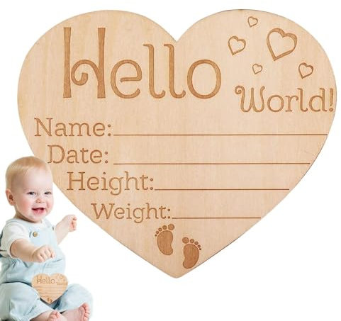 Neugeborenes Ankündigungsschild | Baby-Geburtszeichen aus für Baby-Hand- und Fußabdrücke,Geburtsanzeige-Schild, Baby-Namens-Ankündigungs-Schild für Foto-Requisiten-Baby-Dusche-Kindergarten-Gesche