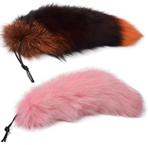 Nocyclonic 2 Pieces Fuchsschwanz Anhänger fox tail Schlüsselanhänger Niedlicher Fuchsschwanz-Schlüsselanhänger, Anhänger, Frauen, Schlüsselanhänger, Pompoms, Schlüsselanhänger 40cm (37)
