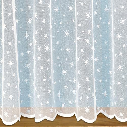 John Aird - Stars Design Net Curtain - Select Your Size (1 Metre Width, Drop: 36 (91cm))