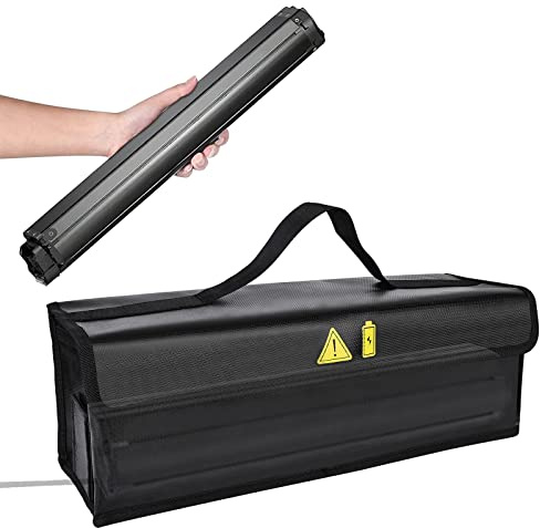 E-Bike Akku Tasche, Feuerfest Bis 1000°C ebike Akku Tasche, Wasserdicht & Explosionssicher, Sichere e-Bike Akku Schutzhülle für Lagerung, Transport und Aufladung, E-Bike Fahrrad Akkutasche zubehör