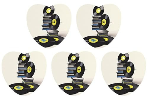 5 Pieces Car Air Freshener Vinyl Records And Tapes Printed Car Aromatherapy Tablets Scented Cards Hanging Scented Cards Rearview Mirror Pendant