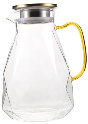 ABOOFAN Diamond Kettle Drink Pitcher Infuser Lid Glass Pitcher Lid Juice Jars for Fridge Beverage Dispenser