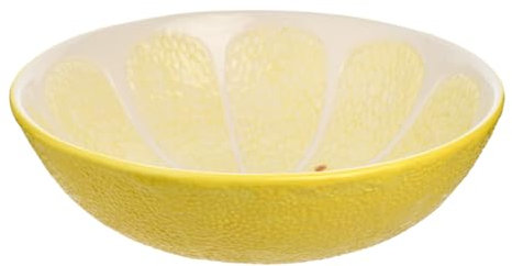 Hestia - Piatto da portata in ceramica smaltata gialla, decorazione per la casa, regalo per hosting, cene e feste per primavera/estate, altezza: 9 cm x larghezza: 26 cm.