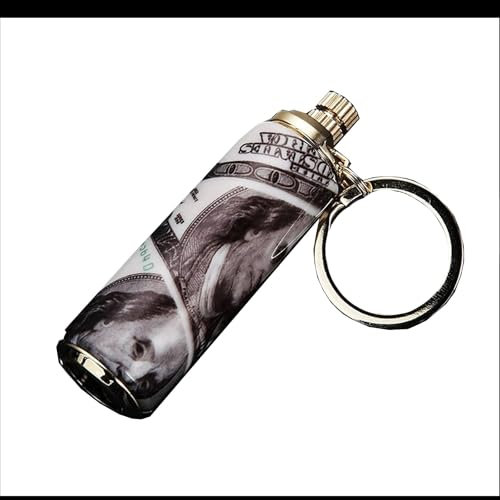 Encendedor de fósforos permanente de metal resistente al agua, llavero cómodo de llevar, se puede usar varias veces, se puede llenar con queroseno, económico y ecológico, regalo for hombres (combustib