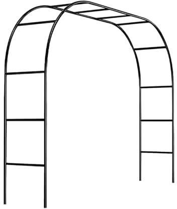 Pergola d'arche de jardin résistante aux intempéries et autoportante avec support robuste en fer forgé pour mariage floral en plein air