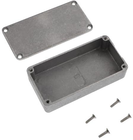Aluminium Gehäuse für Gitarreneffekt 1590g in Silber | Aluminiumdruckguss, 1 Stück mit Filter, Robustes Zubehör für Gitarre, Leicht zu Handhaben