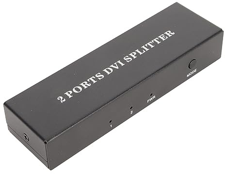 Plyisty DVI -Splitter, Robuste 1 zu 2 -Out Support Auflösung Bis zu 1920 X 1440 1x2 DVI Splitter für (EU-Stecker)