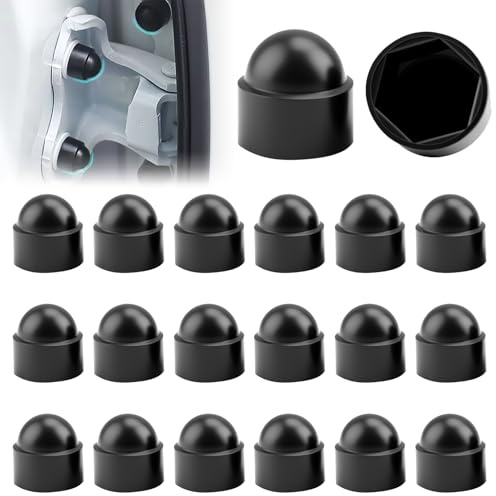 20 Pcs M8 Black Plastic Nut and Bolt, Hex Nut Cover Dome Screw Caps Covers Hex Bolt Nuts Protection Caps Screw Cap Assortment Kit Bolts Cover Cap for Bolts Hexagon Screws (13mm Spanner)