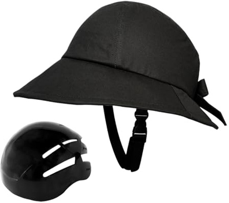 Casco de mujer - Casco de bicicleta portátil para mujer con sombrero para el sol, ajustable, unisex, de ala ancha, equipo para exteriores, para camping, senderismo, deportes, uso diario, pesca, ocio