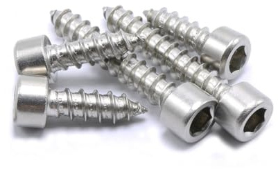 25x 5.5mm x 25mm Socket Cap Self Tapping Screws, Wood Screws with Allen Head Self Tappers A2 Stainless Steel, for Home Repair DIY Furniture Chipboard Decking Screw