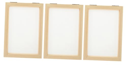 Homoyoyo 3stücke Holzrahmen Für Papierschöpfsieb Handgeschöpftes Papier Bastelmaterial Für Junge Mädchen Lernspielzeug Aus Holz Für Familienaktivitäten