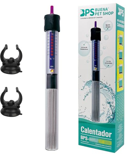 BPS - Riscaldatore per acquario con termostato regolabile per acquari di diverse dimensioni, riscaldamento preciso e uniforme, design sicuro per acqua dolce e salata (modello 2: 150 W) BPS-6053 x 01