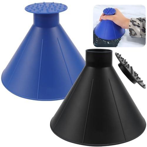DJJNHF 2 Pcs Gratte-Glace Voiture pour Seat Leon III Hatchback 2012-2020, Grattoir Rond en Forme Cône Magique Grattoir à Glace en Forme Accessoires Automobiles