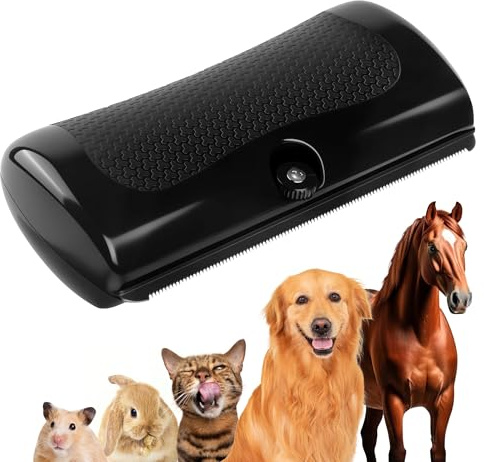 Pet Pro Deshedding & Grooming Brush for Cats Dogs Horses Rabbits Hamsters | Stainless Steel Blade, Removes Loose Hair & Dirt, Prevents Tangles, Ergonomic Non-Slip Handle, Great Gift for Pet Owners