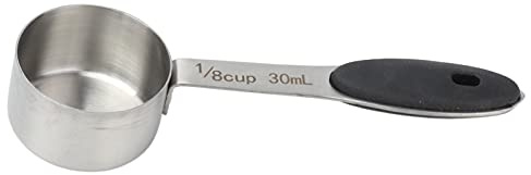 Coffee Measuring Scoop Stainless Steel Silica Gel Handle 30ml Large Capacity Tablespoon for Kitchen Bar Home Use