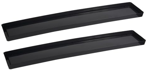 Tymar Sous-pots pour fleurs rectangulaires, sous-pots 100 cm, lot de 2 sous-pots pour plantes, pot à fleurs pour plante en pot, boîte de plantation modèle IP (anthracite)