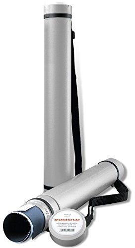 Rumold Zeichenrollen-Köcher, 600 mm - 1000 mm, Ø 80 mm, Polyethylen (2 Köcher, silber)