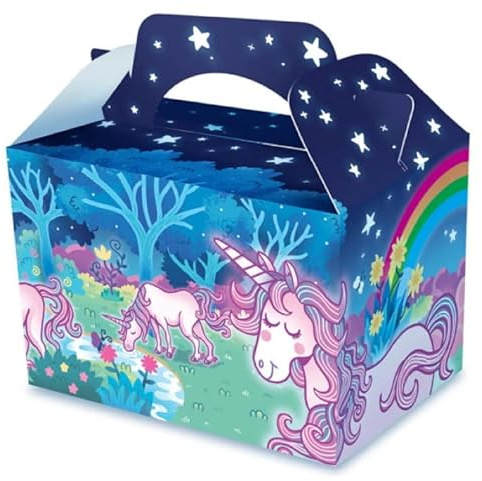 MustBeBonkers MAGICAL UNICORN Birthday Party Boxes Childrens Fun Picnic Food Meal Box P/W (25 Boxes)