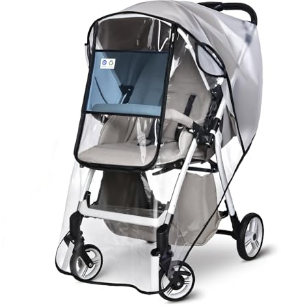 Bemece Universal Rain Cover for Pushchair Stroller Buggy, Weather Shield-L