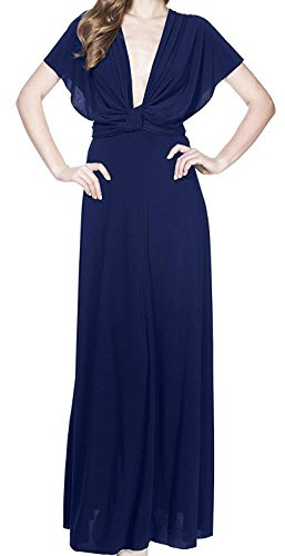 IMEKIS Women Elegant Evening Dress Multiway Convertible Bandage Dress Sleeveless V Neck Off Shoulder Bridesmaid Wedding Cocktail Formal Party Maxi Long Dress Prom Dance Ball Gown XS - XL