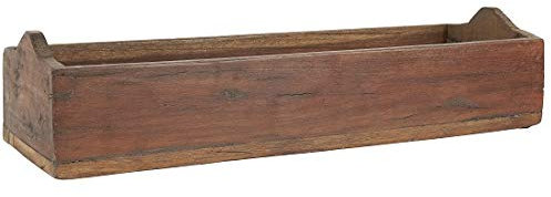 Ib Laursen Unique Rechteckige Box aus recyceltem Holz mit gebogenen Enden, 40 cm