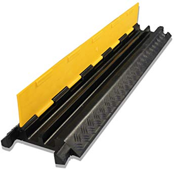 2 canali ponte cavo con coperchio, protezione contro gli urti 20 t, portata in gomma 100 x 25 x 5 cm