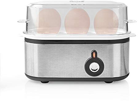 Ex-Pro Compact Electric Egg Cooker Boiler, 210W, for up to 3 Eggs - Silver