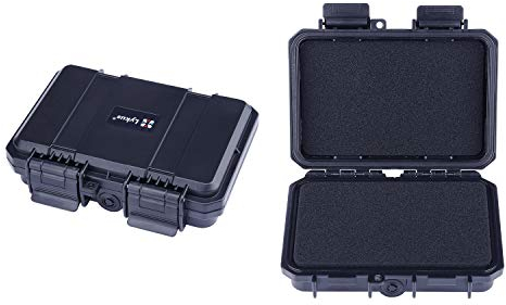 Lykus HC-1410 Mini Hard Case Dry Box with Foam Insert, Interior Size 14x9x3.8 cm, IP66 Splash-Proof