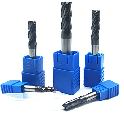 Schaftfräser 4 Flöte Hartmetall CNC-Bits 4 Mm 5 Mm 6 Mm 8 Mm 12 Mm HRC50 Hartmetall-Schaftfräser Wolframstahl CNC-Fräser Schaftfräser ( Cutting Edge Diameter : 20 PCS , Dimensions : 4F 14X14DX100L )