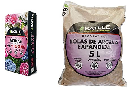 Sustratos Sustrato Plantas Ácidas 50L Batlle + Sustrato Bolas Arcilla Expandida 5l Batlle