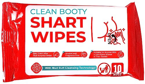 Funny Shart Butt Wipes 1Pk by Witty Yeti. 10 Ct Hilarious Potty Humor Wet Wipe Gag Gift. Functional Prank Pack Great for Friends or Family. Disposable Moist Towelettes for When Oops That Wasn't a Fart