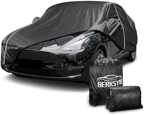 BERKSYDE Car Cover for Tesla Model Y Full Car Cover 6 Layers All Weather for 20-22 Tesla Model Y Outdoor Dustproof Snowproof Windproof Cover with Charge Port