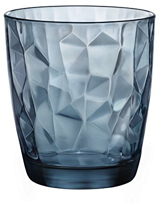 Bormiolio Rocco Diamond Gläser Set 305 ml (6 Stück, Farbe Ocean blau, spülmaschinenfest, für Cocktails/Wasser, Wasserglas, Trinkgläser) 73279