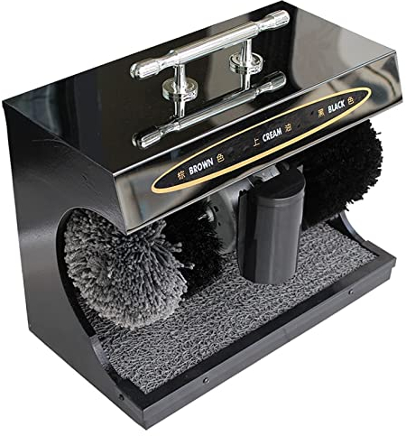 QHYXT Cireuse à Chaussures Machine à Cirage électrique Hôtel Commercial Nettoyeur de Chaussures Automatique avec Brosse à Chaussures Kit de Cirage de Chaussures Bureau d'hôtel Vertical