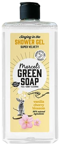 Marcel's Green Soap - Shower Gel Vanilla & Cherry Blossom - Paraben Free - Microplastic-free formula - Recycled plastic bottle - 98% biodegradable - Vegan - 300 ml
