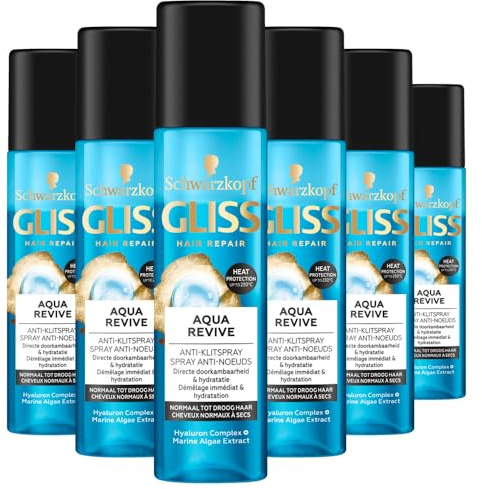 6er Pack - Gliss Kur Anti-Klit Spray - Aqua Revive - 200ml