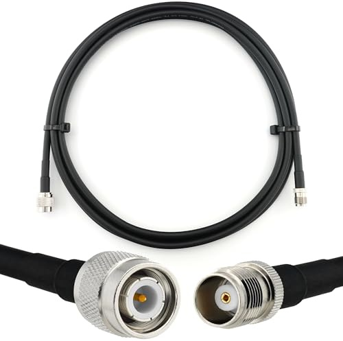 RANGEFUL 3m TNC Stecker auf TNC Buchse Koaxialkabel — TNC Verlängerungskabel HF-240 (LMR 240 Äquivalent) 3 Meter Jumper Kabel (50 Ohm) — Schwarz Antennenkabel für HAM Radio CB Funk WIFI Antenne