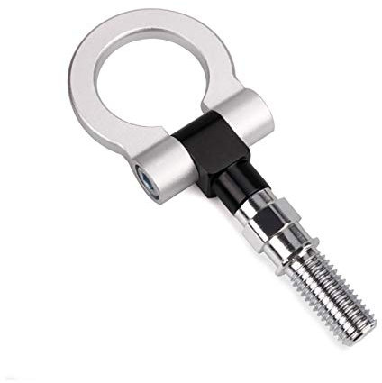 Abschlepphakenschraube Aluminium Schmiede Vordere Abschlepphaken Vordere Anhängerhakenleiste (Color : Silver)